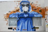 Se realizó mural artístico y se descubrió placa en reconocimiento a la comunidad de Perito Moreno