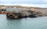 Caleta Paula: Se completó la obra en el sector acceso del puerto en zona de cofferdam